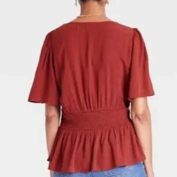 Knox Rose embroidered flowy blouse top w/flutter sleeves Sz-XXL. Y17 - Picture 2 of 10